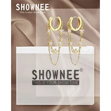 Stylish Shownee Gold Hoop Dangle Earrings for Women