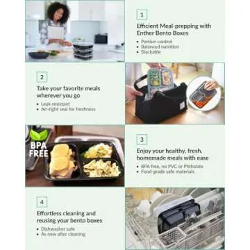 Enther Meal Prep Containers [12 Pack] 3 Compartment with Lids, Food Storage Bento Box | BPA Free | Stackable | Reusable Lunch Boxes, Microwave/Dishwasher/Freezer Safe,Portion Control (36 oz)