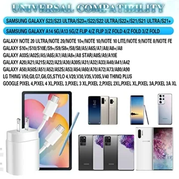 Samsung Fast Charger 25W 2Pack with 10FT Cable