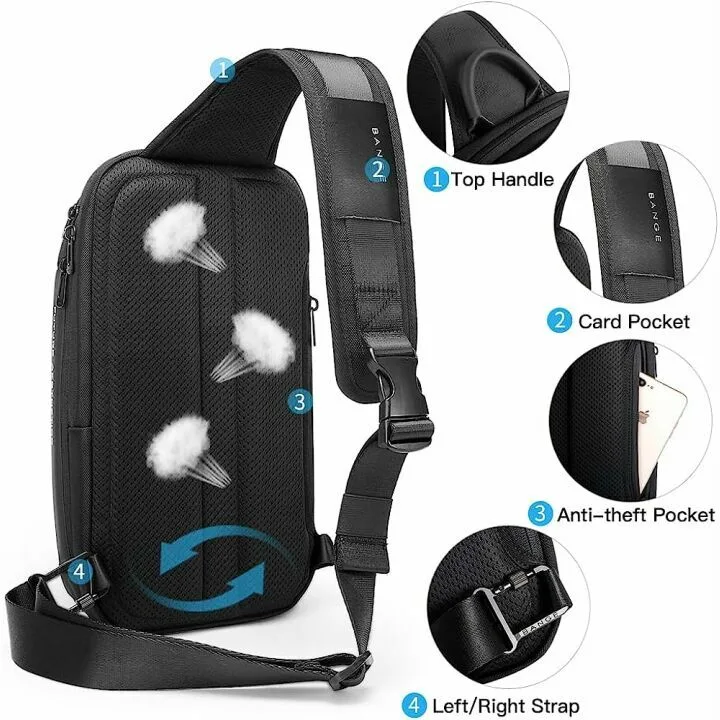 BANGE Waterproof Sling Bag for Men – Stylish Chest Bag