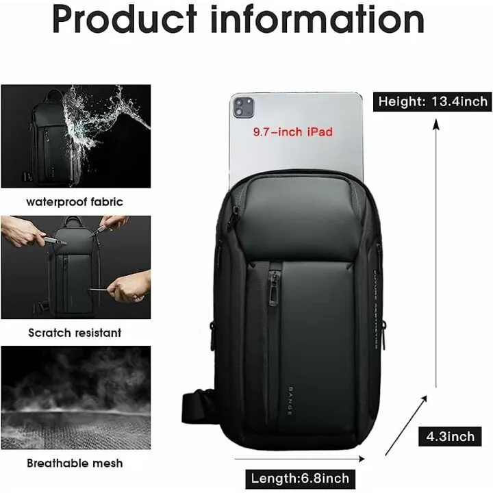 BANGE Waterproof Sling Bag for Men – Stylish Chest Bag