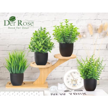 Der Rose Faux Plants 4 Packs for Indoor Decor and Gifts