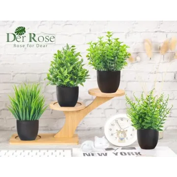 Der Rose Faux Plants 4 Packs for Indoor Decor and Gifts