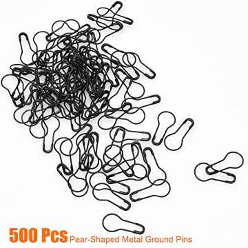 500Pcs Hang Tag Fasteners Black Nylon Snap Lock and 500Pcs 0.8 Inch Black Metal Ground Pins Clothes Tag Pins for Crafting and DIY