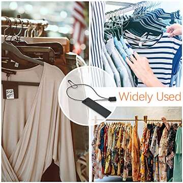 500Pcs Hang Tag Fasteners Black Nylon Snap Lock and 500Pcs 0.8 Inch Black Metal Ground Pins Clothes Tag Pins for Crafting and DIY