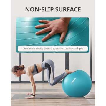Trideer Yoga Ball Exercise Ball for Working Out, 5 Sizes Gym Ball, Birthing Ball for Pregnancy, Swiss Ball for Physical Therapy, Balance, Stability, Fitness, Office Ball Chair, Quick Pump Included