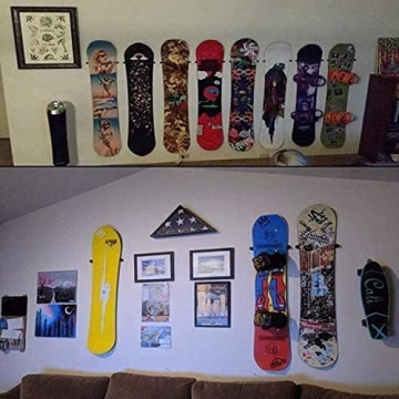 Ski Snowboard Storage Rack with Invisible Design to Hold 2 Boards