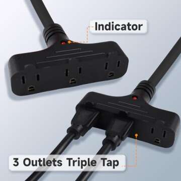 EP 30 Ft Retractable Extension Cord Reel, 16/3 SJTW Power Cord with 3 Electrical Outlets, Ceiling or Wall Mount, 10 Amp Circuit Breaker, Metal Plate, UL Listed, Gray