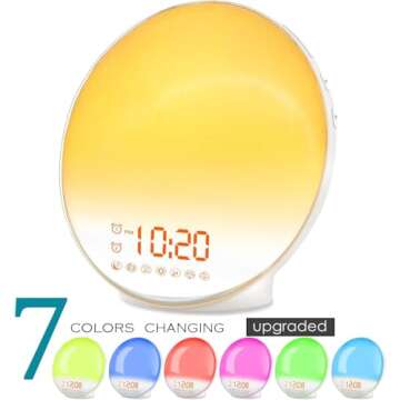 JALL Wake Up Light Sunrise Alarm Clock for Kids, Heavy Sleepers, Bedroom, with Sunrise Simulation, S...
