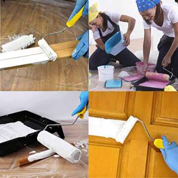 11 Pcs Paint Roller Kit-4 Inch Paint Rollers for Painting Walls-Paint Roller Covers Foam Paint Roller Brush Painting Tools-House Wall Painting Supplies for Home Improvement