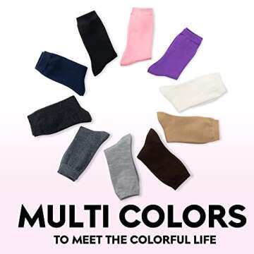 LIXIA Women's Thin Merino Wool Crew Socks - Cozy Comfort