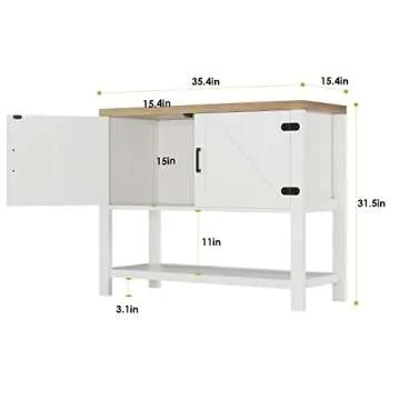 Vintage HOSTACK Console Sofa Table with 2 Cabinets