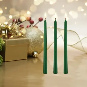 Mega 6 pcs Unscented Green Red Taper Candles - Perfect for Celebrations