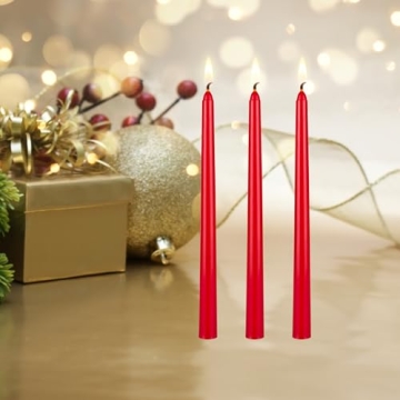 Mega 6 pcs Unscented Green Red Taper Candles - Perfect for Celebrations