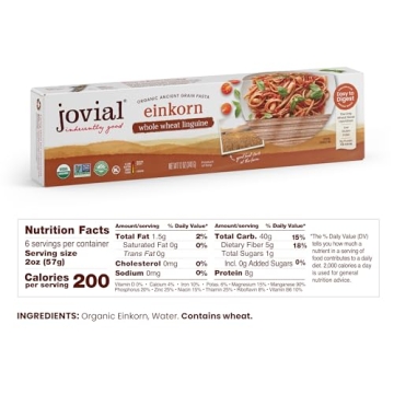 Jovial Einkorn Organic Linguine - High Protein Pasta