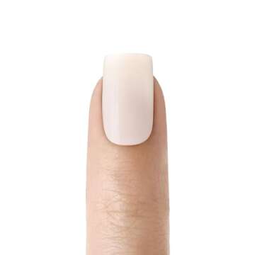 KISS Salon Acrylic Natural Press On Nails, Nail glue included, 'Rare', Nude, Short Size, Squoval Shape, Includes 28 Nails, 2g Glue, 1 Manicure Stick, 1 Mini File