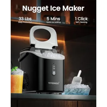 Countertop Nugget Ice Maker with Self-Cleaning Function