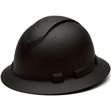 Pyramex Safety Ridgeline Full Brim Hard Hat - Matte Black Graphite, 4-Point Ratchet