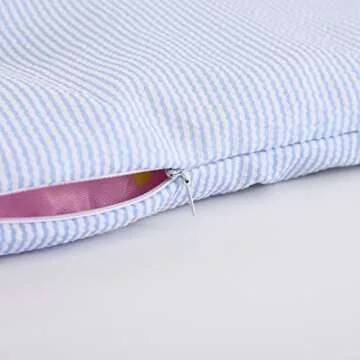 THOVSMOON Toddler Kids Gingham Seersucker Flotation Device Cover Baby Swim Puddle Jumper Cover Life Jacket/Life Vest (Blue)