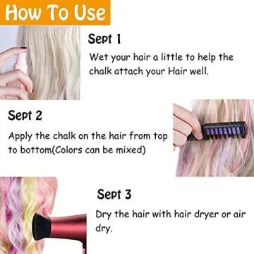 MSDADA 10 Color Hair Chalk for Girls - Hair Chalk Comb Kids Temporary Hair Color Dye - Teen Girl Gift Hair Stuff Accessories Makeup Kit Christmas Gifts Toys for Girls Age 6 7 8 9 10 11 12 13 Year Old