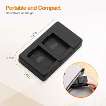 NP-FW50 Battery 2-Pack and USB Dual Charger for Sony A6000, A6500, A6300, A6400, A7, A7II, A7RII, A7SII, A7S, A7S2, A7R, A7R2, A55, A5100, RX10 RX10II (Micro USB Port,1500mAh)