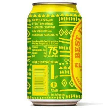 Best Day Brewing Non-Alcoholic Craft Beer - Electro-Lime 12 Pack (12 Fl Oz Cans) - Full Flavor, Low-...
