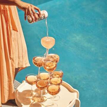 FREE AF Non-Alcoholic Sparkling Rosé, Ready to Drink Mocktail with Afterglow, Low Calories, Crisp & Light, 8.4 fl oz Cans (12 pack)