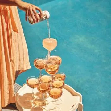 FREE AF Non-Alcoholic Sparkling Rosé, Ready to Drink Mocktail with Afterglow, Low Calories, Crisp & Light, 8.4 fl oz Cans (12 pack)