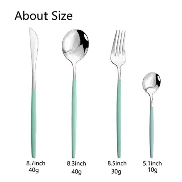 JASHII Mint Green Flatware Set 24-Piece for Elegant Dining