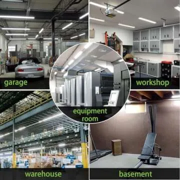 2 Pack 4FT LED Shop Light Linkable, 120W 13000lm(400w Equivalent), 5000K Utility Shop Lights for Garages, Workshops, Basements, Hanging or FlushMount, with Power Cord and Pull Chain, ETL