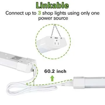 2 Pack 4FT LED Shop Light Linkable, 120W 13000lm(400w Equivalent), 5000K Utility Shop Lights for Garages, Workshops, Basements, Hanging or FlushMount, with Power Cord and Pull Chain, ETL