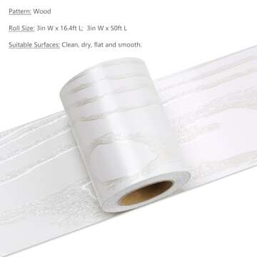 LACHEERY White Oak Wood Border Wallpaper Peel and Stick Bathroom Mirror Frame Border Wood Grain Repa...