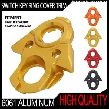 JFG RACING Surron Ignition Key Switch Cover,CNC Key Set Ignition Lock Cylinder Cover Switch Key Ring Cover Trim for Sur Ron X/Sur Ron S/Sur Ron LBX/X260/X160-Gold