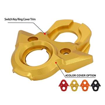 JFG RACING Surron Ignition Key Switch Cover,CNC Key Set Ignition Lock Cylinder Cover Switch Key Ring Cover Trim for Sur Ron X/Sur Ron S/Sur Ron LBX/X260/X160-Gold