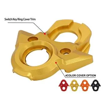 JFG RACING Surron Ignition Key Switch Cover,CNC Key Set Ignition Lock Cylinder Cover Switch Key Ring Cover Trim for Sur Ron X/Sur Ron S/Sur Ron LBX/X260/X160-Gold