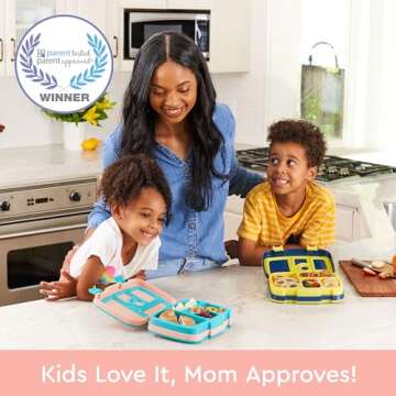 Bentgo Kids Prints Leak-Proof, 5-Compartment Bento-Style Kids Lunch Box - Ideal Portion Sizes for Ag...