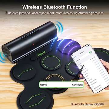 POGOLAB Portable Electric Drum Set with Bluetooth and MIDI