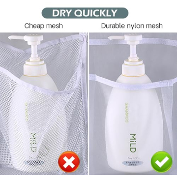 MISSLO Hanging Mesh Shower Organizer with Hooks for Efficiency