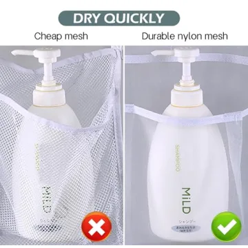 MISSLO Hanging Mesh Shower Organizer with Hooks for Efficiency