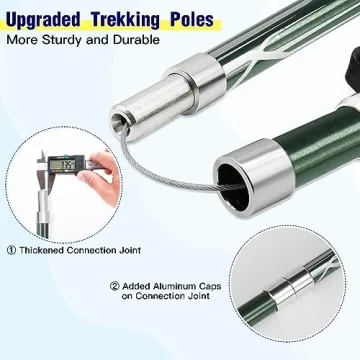 HUGSEE Trekking Poles for Hiking - Collapsible & Durable