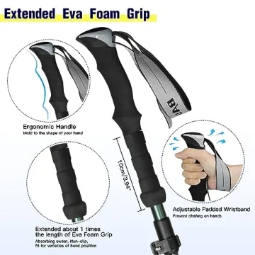 HUGSEE Trekking Poles for Hiking - Collapsible & Durable