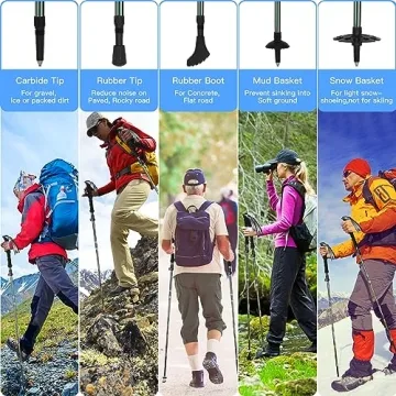 HUGSEE Trekking Poles for Hiking - Collapsible & Durable