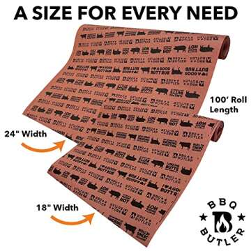BBQ Butler Pink Butcher Paper - Brisket Smoking Paper For Wrapping Meat (24x150)
