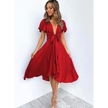 Stunning Miduo Women's Satin Midi Dress for All Occasions
