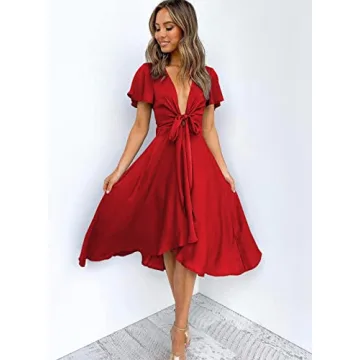 Stunning Miduo Women's Satin Midi Dress for All Occasions