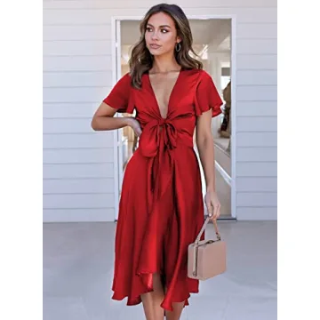 Stunning Miduo Women's Satin Midi Dress for All Occasions