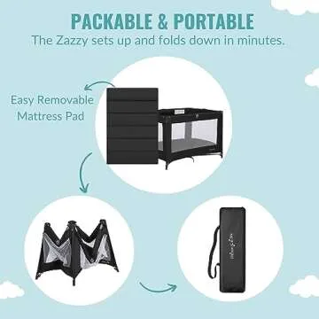 Dream On Me Zazzy Portable Playard with Bassinet