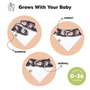 10-Pack Organic Baby Bandana Bibs for Girls and Boys