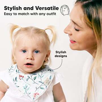 10-Pack Organic Baby Bandana Bibs for Girls and Boys