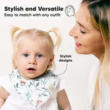 10-Pack Organic Baby Bandana Bibs for Girls and Boys